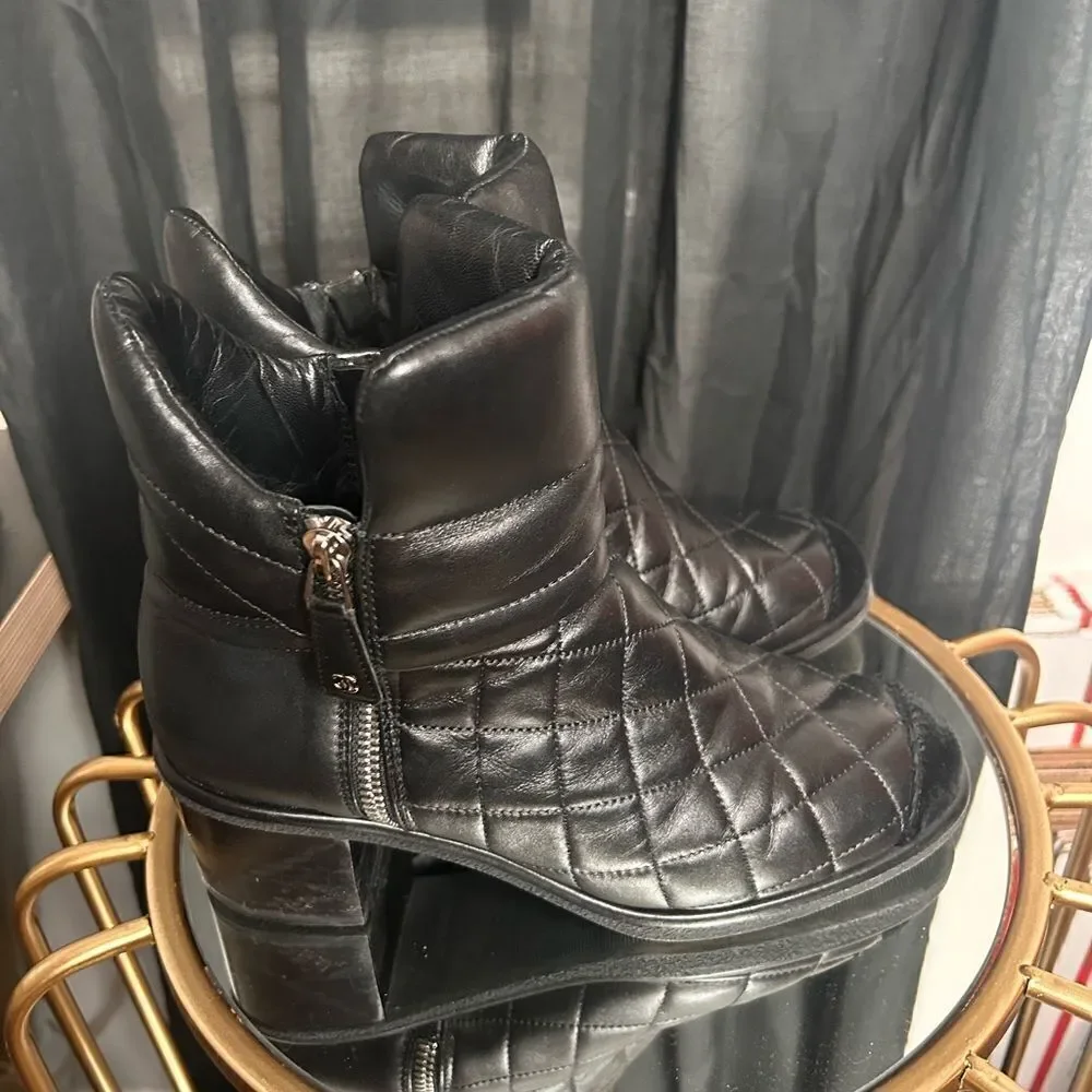 Chanel Quilted Ankle Boots